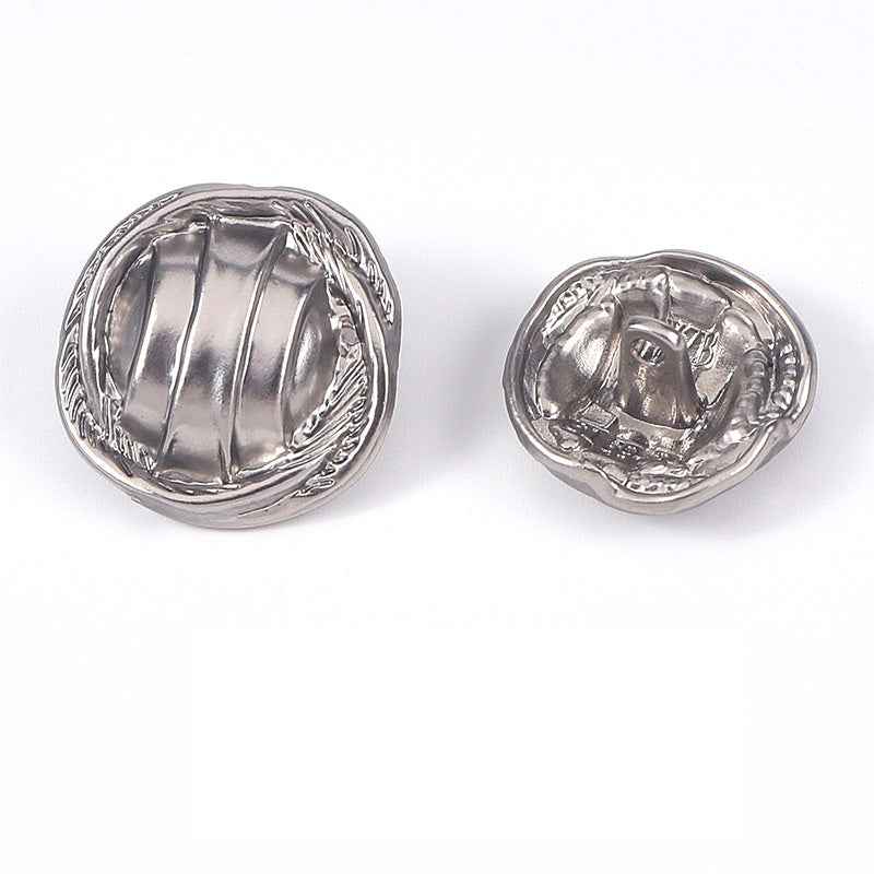 24L/28L/32L/36L Textured Stripe Metal Shank Buttons 20pcs