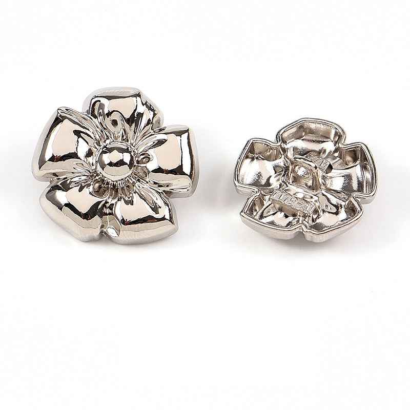24L/28L/32L/36L Flower Floral Metal Shank Buttons 20pcs