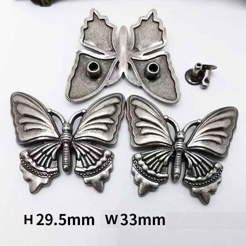 Antique Silver Butterfly Rivets Decorative Metal Stud Buttons 30PCS