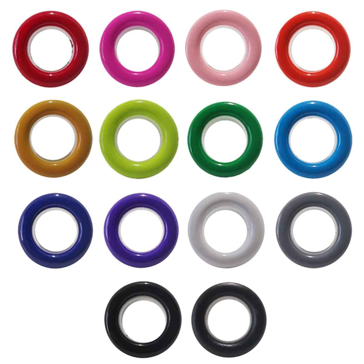 3-10mm 18-Color Shoe Eyelets Hollow Rivets for DIY Shoes 180 Pack