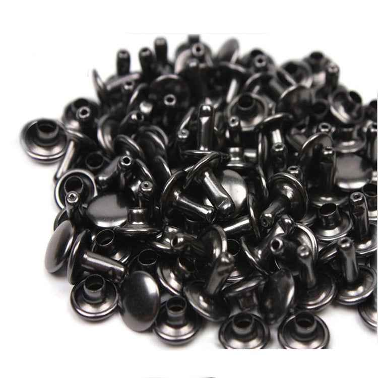 5-Color Metal Flat Double Cap Rivets 100pcs for DIY Crafts Leatherwork