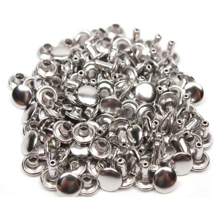 5-Color Metal Flat Double Cap Rivets 100pcs for DIY Crafts Leatherwork
