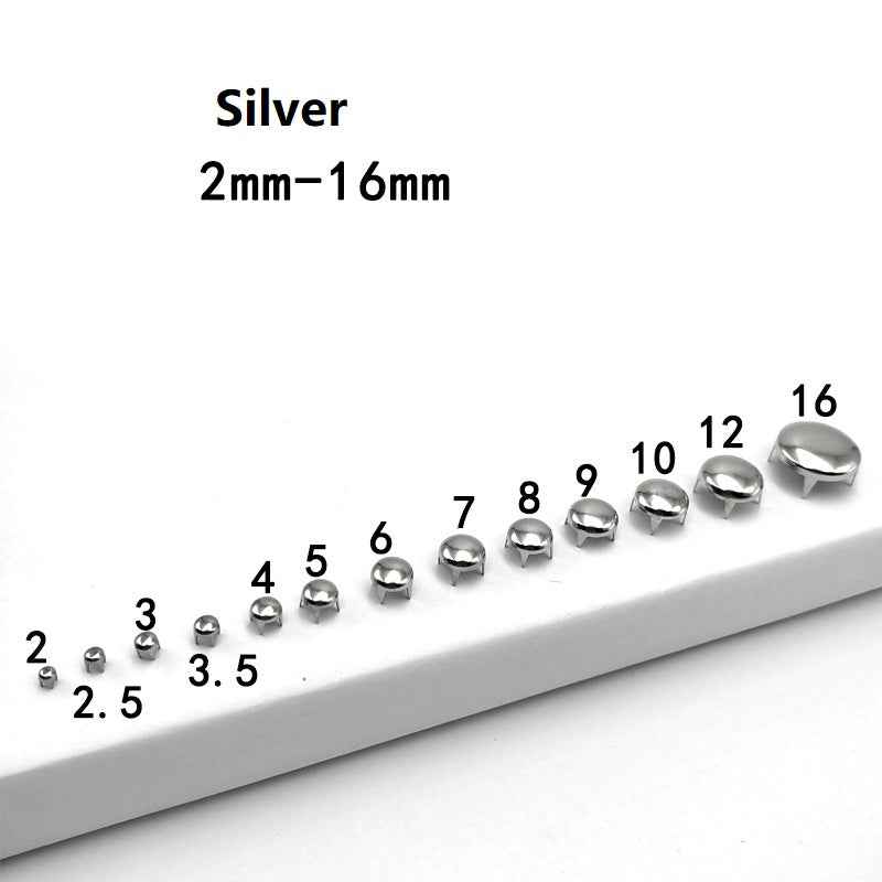 2-16mm Brass Round 4-Prong Rivets for Clothing Shoes Bags 130 Pack