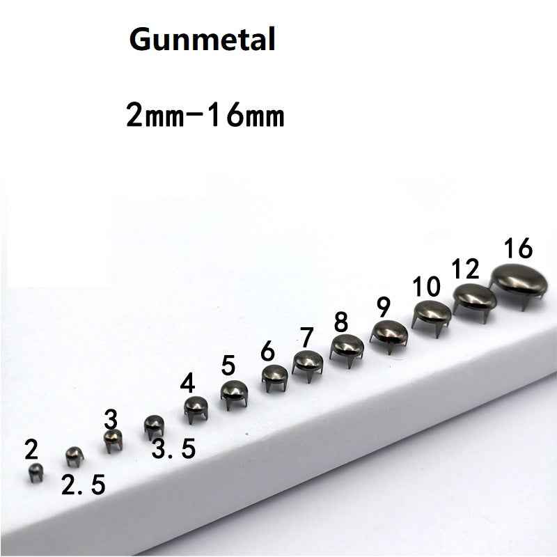 2-16mm Brass Round 4-Prong Rivets for Clothing Shoes Bags 130 Pack