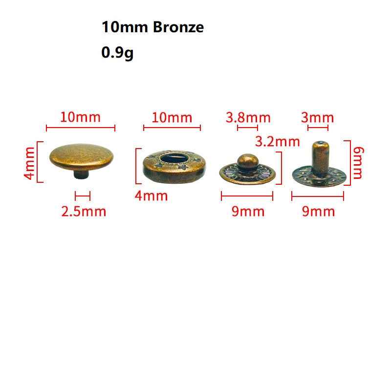 4in1 Stainless Steel Snap Buttons for Women's Wallets Coats 40pcs