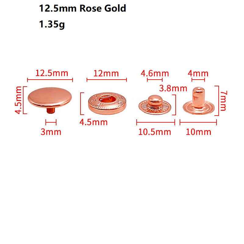 4in1 Stainless Steel Snap Buttons for Women's Wallets Coats 40pcs