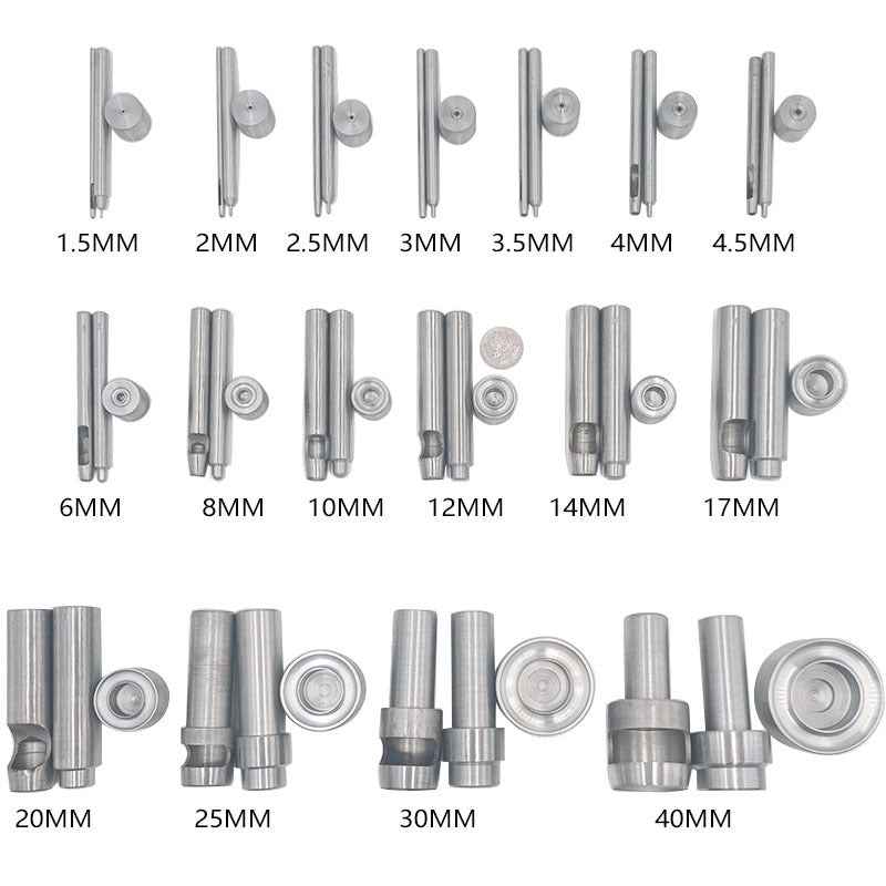 1.5mm-40mm Grommet Setter Hollow Punch Eyelet Hole Punch Die Tool