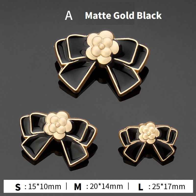 18pcs  Bow Tie Elegant Metal Buttons for Women's Blouses Cardigans