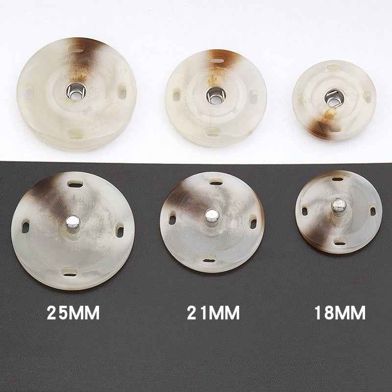 18/21/25mm Round Resin Hidden Snap Buttons 30PCS Pearl White/Beige
