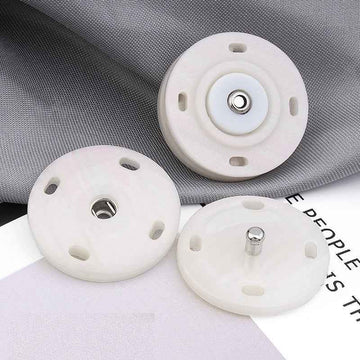 18/21/25mm Round Resin Hidden Snap Buttons 30PCS Pearl White/Beige