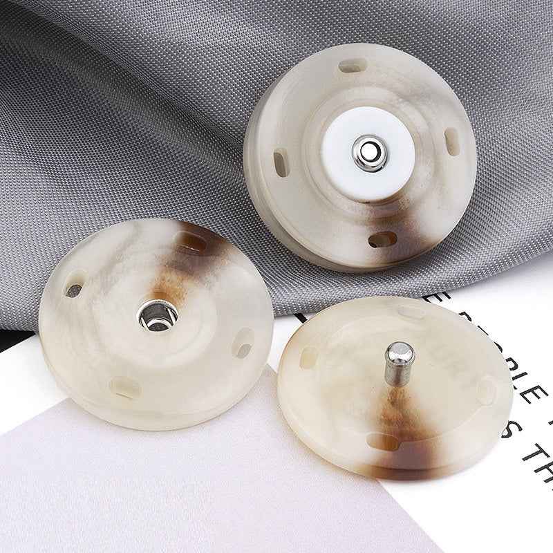 18/21/25mm Round Resin Hidden Snap Buttons 30PCS Pearl White/Beige