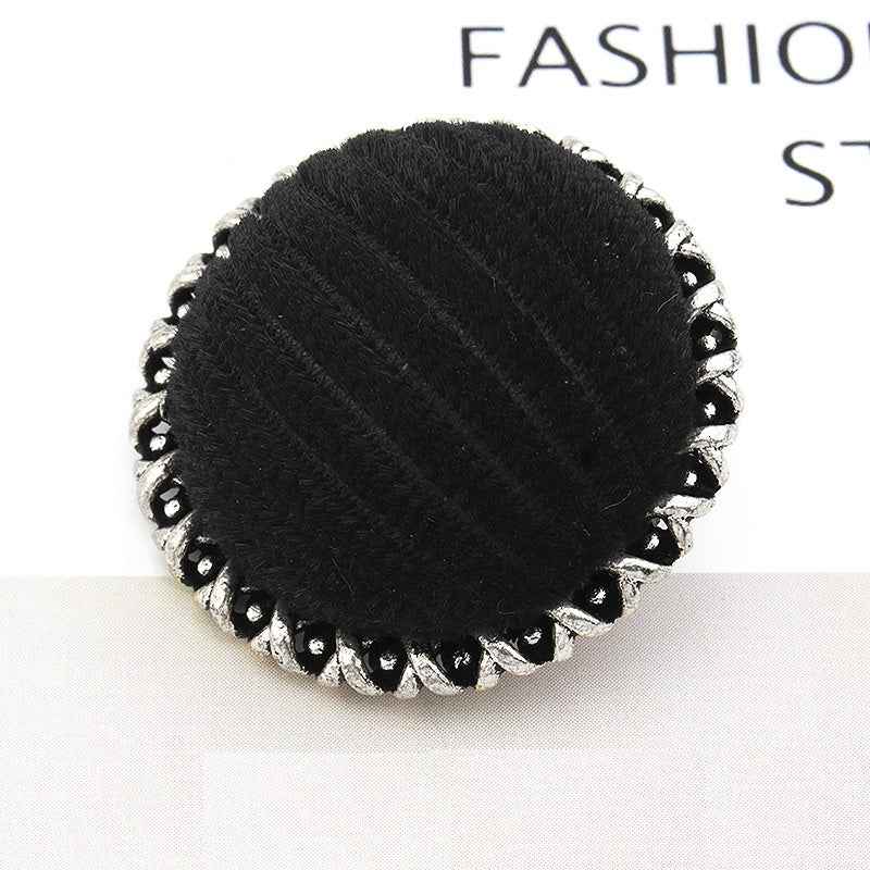 18/21/25mm Lace Edge Velvet-Wrapped Textured Metal Buttons 18pcs
