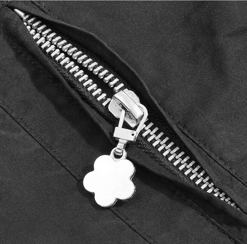 38mm x 17mm Detachable Flower Charm Metal Zipper Pulls Sliders 15pcs