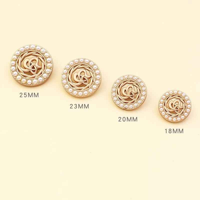 18-25mm Rhinestone/Pearl Coat Shank Buttons for Women's Blazers 24pcs