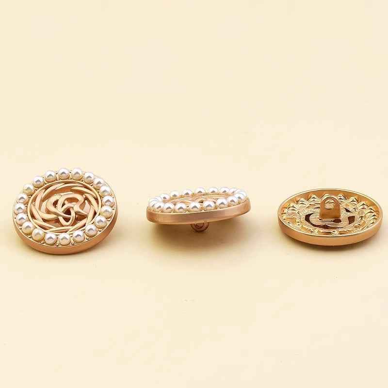 18-25mm Rhinestone/Pearl Coat Shank Buttons for Women's Blazers 24pcs
