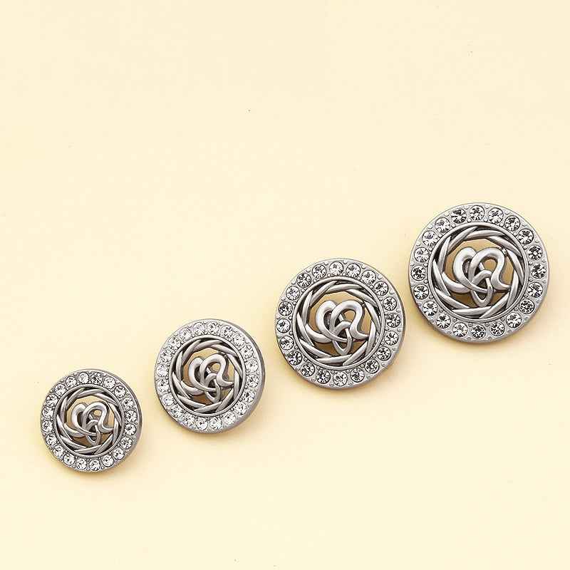18-25mm Rhinestone/Pearl Coat Shank Buttons for Women's Blazers 24pcs