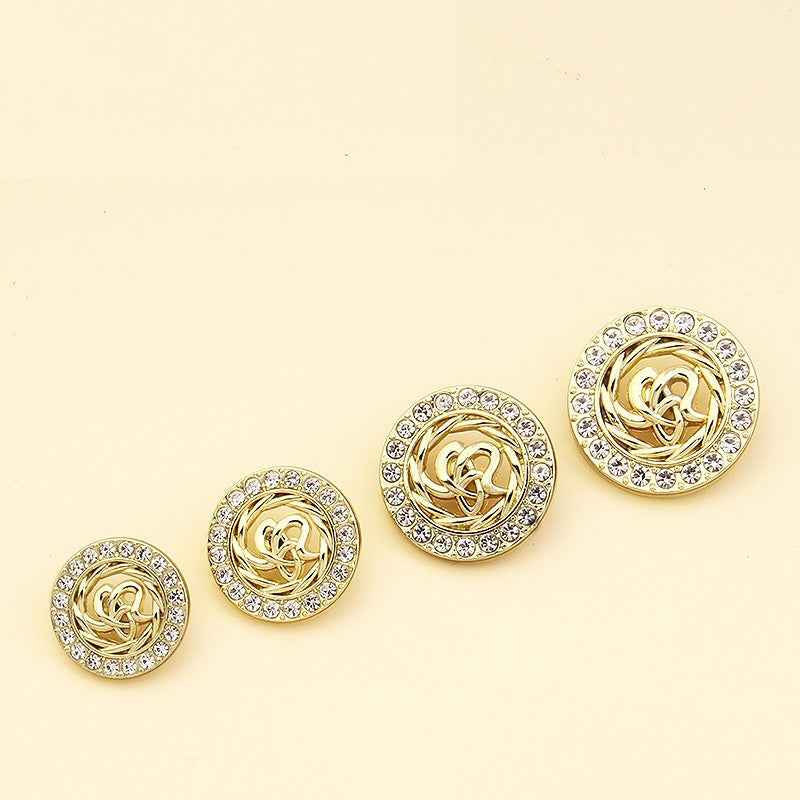 18-25mm Rhinestone/Pearl Coat Shank Buttons for Women's Blazers 24pcs