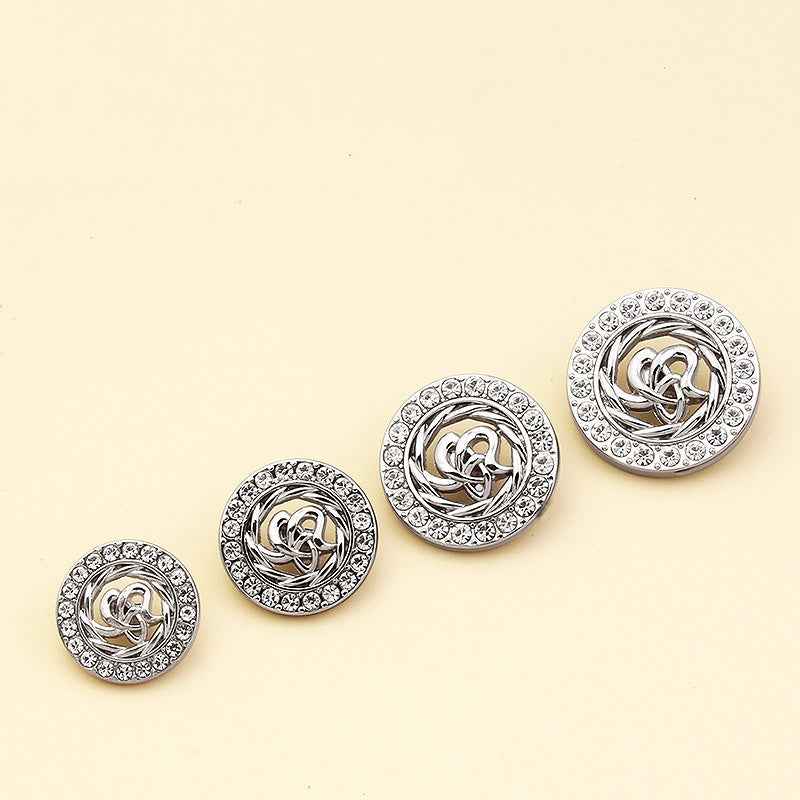 18-25mm Rhinestone/Pearl Coat Shank Buttons for Women's Blazers 24pcs