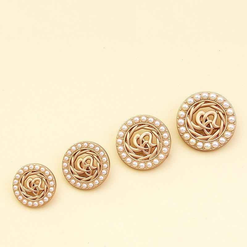 18-25mm Rhinestone/Pearl Coat Shank Buttons for Women's Blazers 24pcs