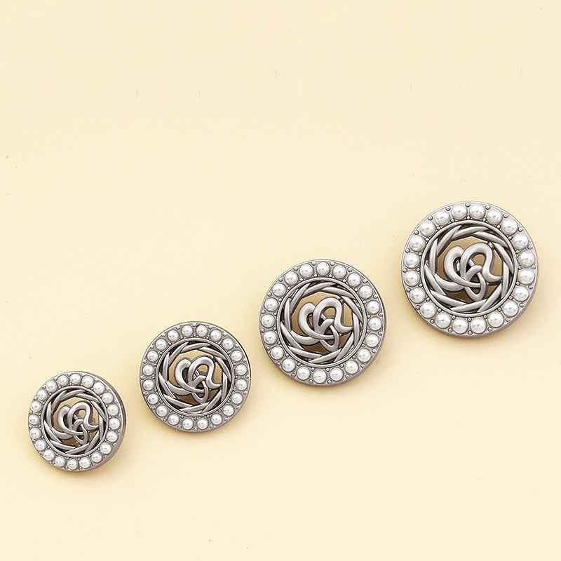 18-25mm Rhinestone/Pearl Coat Shank Buttons for Women's Blazers 24pcs