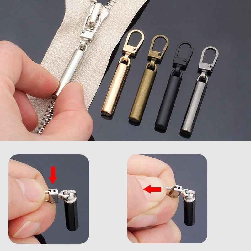 50mmx6mm Detachable Metal Zipper Pulls 15pcs Slim Replacement Sliders