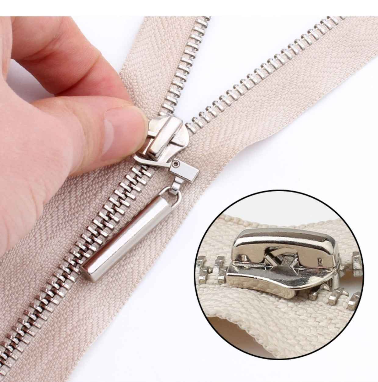 50mmx6mm Detachable Metal Zipper Pulls 15pcs Slim Replacement Sliders
