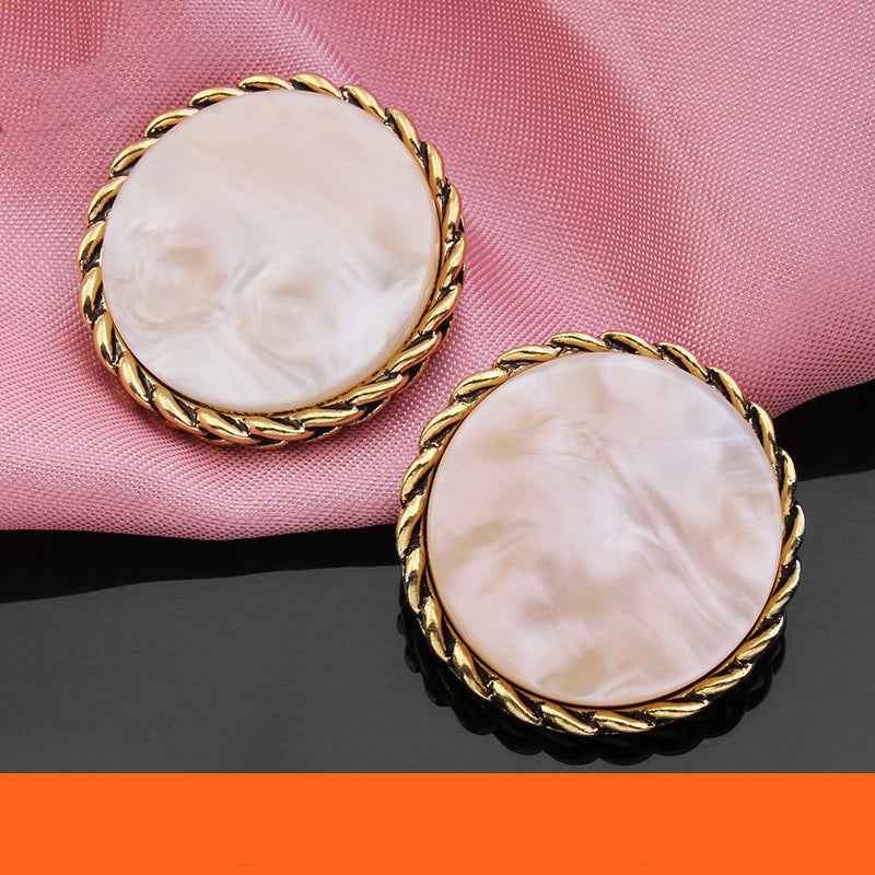 18mm/21mm/25mm Round Lockstitch Resin Metal Buttons for Jackets 18pcs