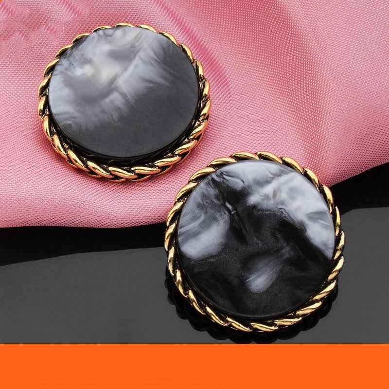 18mm/21mm/25mm Round Lockstitch Resin Metal Buttons for Jackets 18pcs