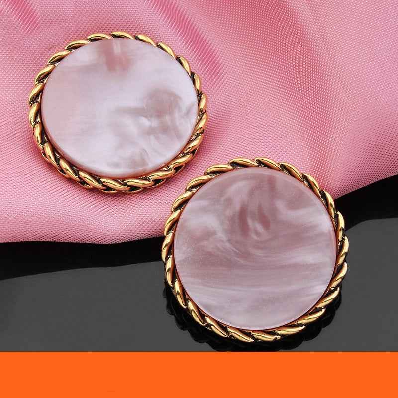18mm/21mm/25mm Round Lockstitch Resin Metal Buttons for Jackets 18pcs