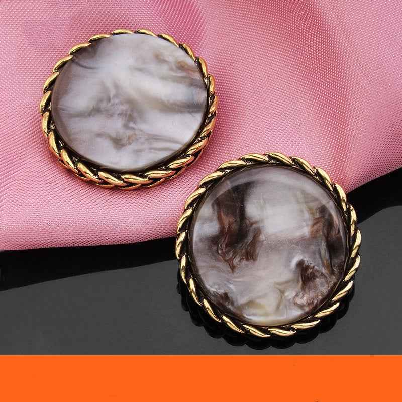 18mm/21mm/25mm Round Lockstitch Resin Metal Buttons for Jackets 18pcs