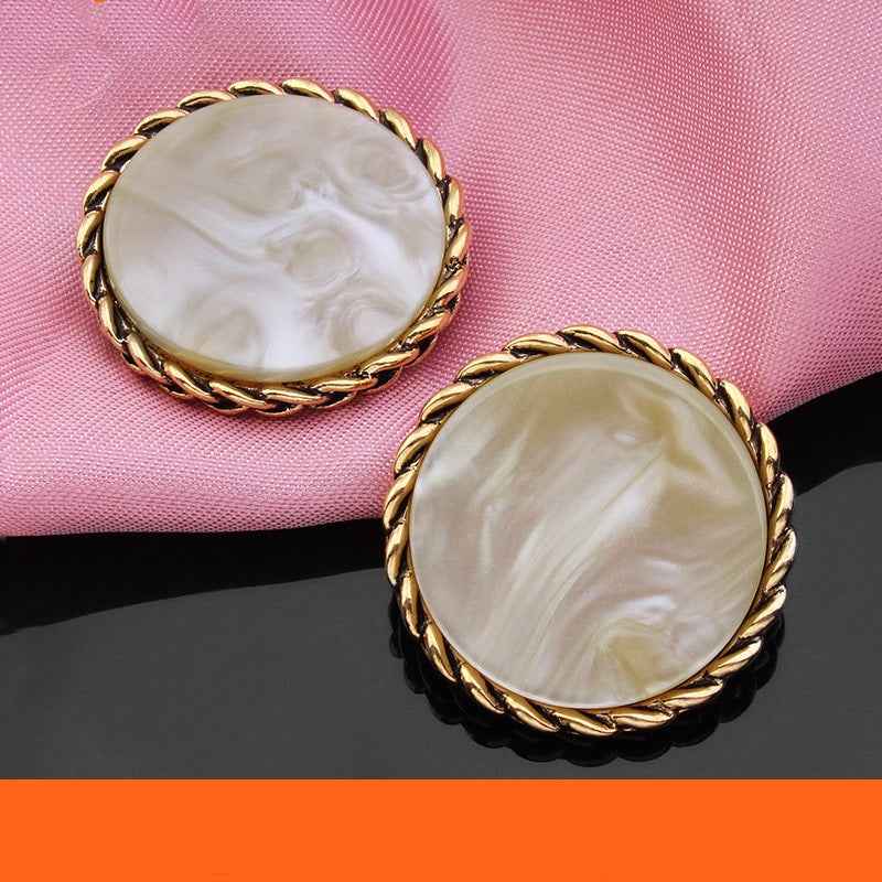 18mm/21mm/25mm Round Lockstitch Resin Metal Buttons for Jackets 18pcs