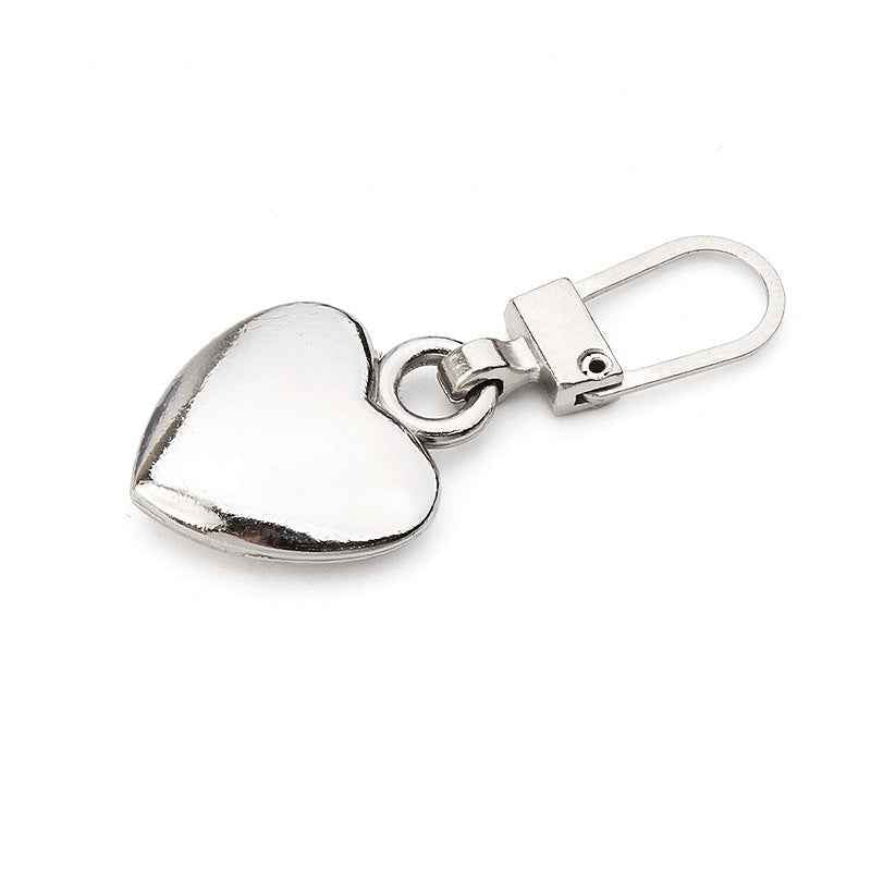 39mm x 16.5mm Universal Heart Detachable Metal Zipper Pull 12pcs
