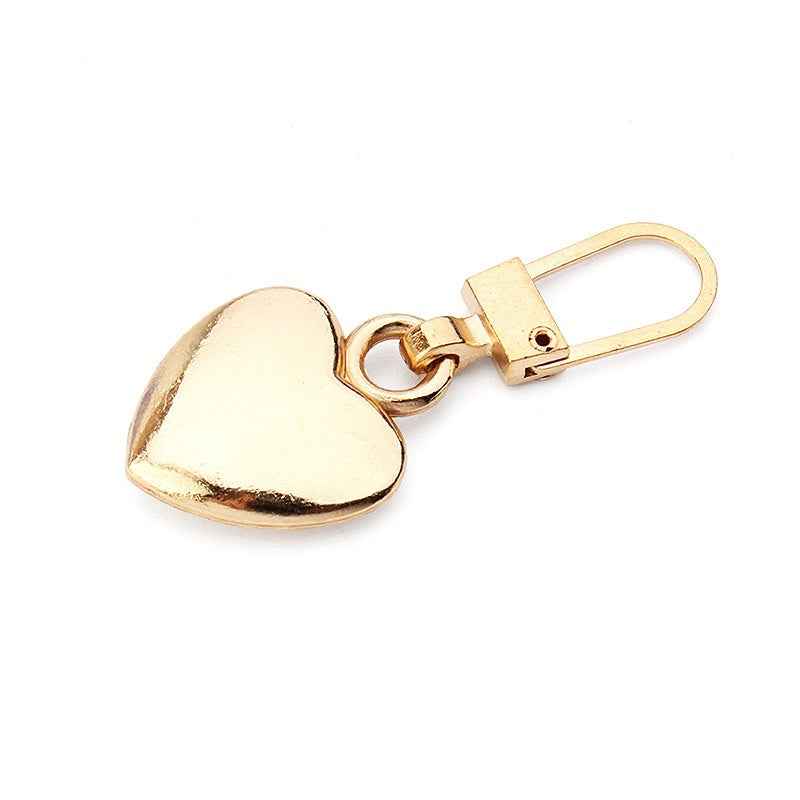 39mm x 16.5mm Universal Heart Detachable Metal Zipper Pull 12pcs