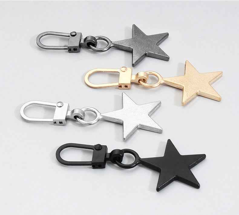 45mm x 20mm Detachable Star Charm Metal Zipper Pulls Sliders 15pcs