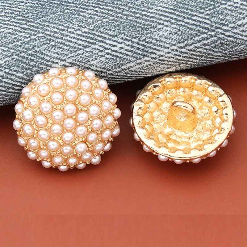 22mm Round Metal Pearl Shank Buttons for Women's Coats Knitwear 6pcs