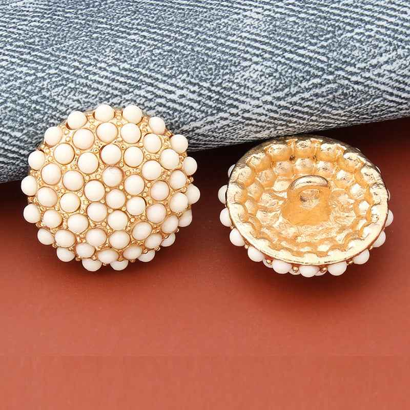 22mm Round Metal Pearl Shank Buttons for Women's Coats Knitwear 6pcs
