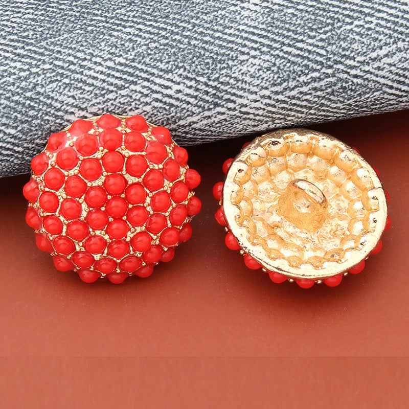 22mm Round Metal Pearl Shank Buttons for Women's Coats Knitwear 6pcs