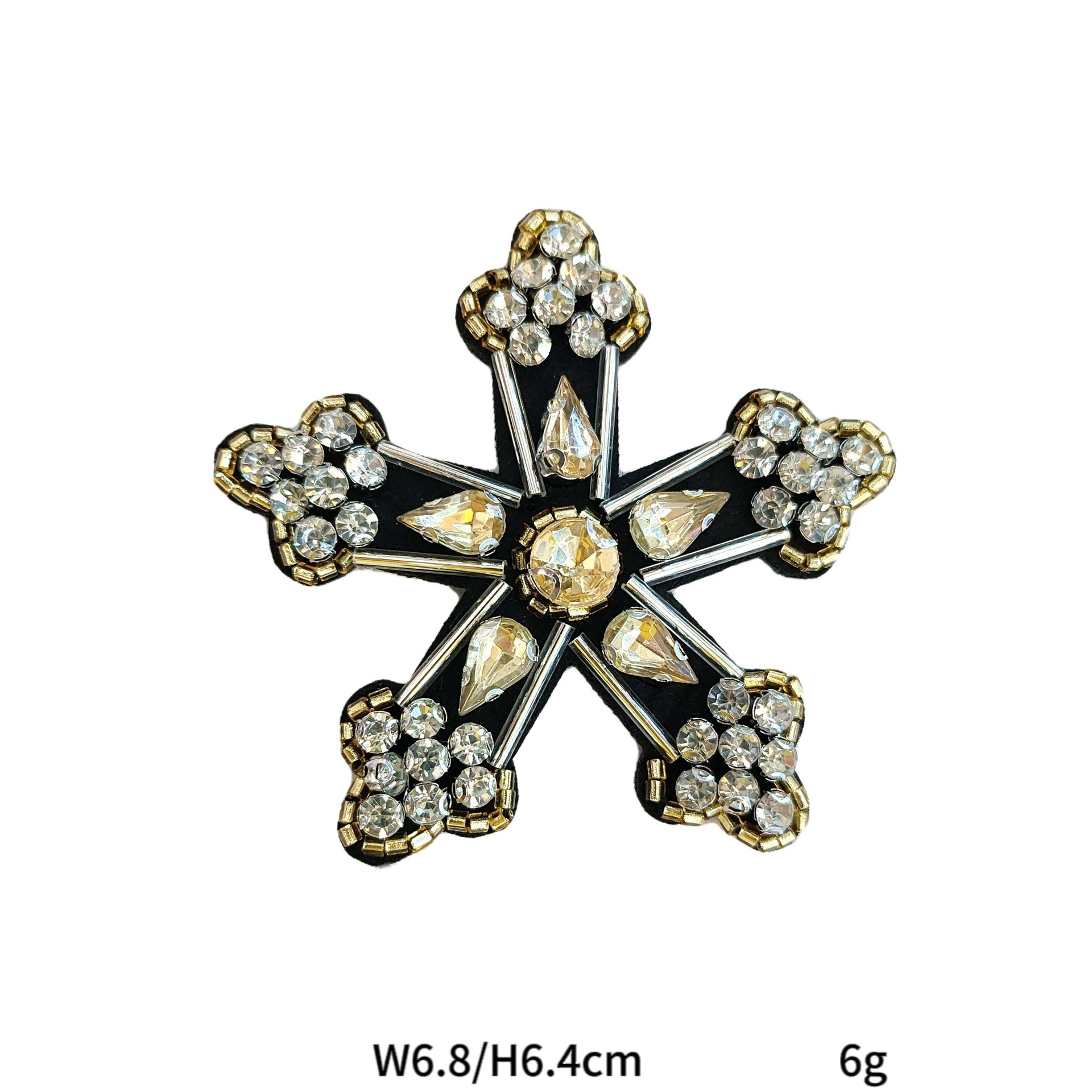 Vintage Punk Style Octagonal Star Snowflake Applique Patch 4 Pack