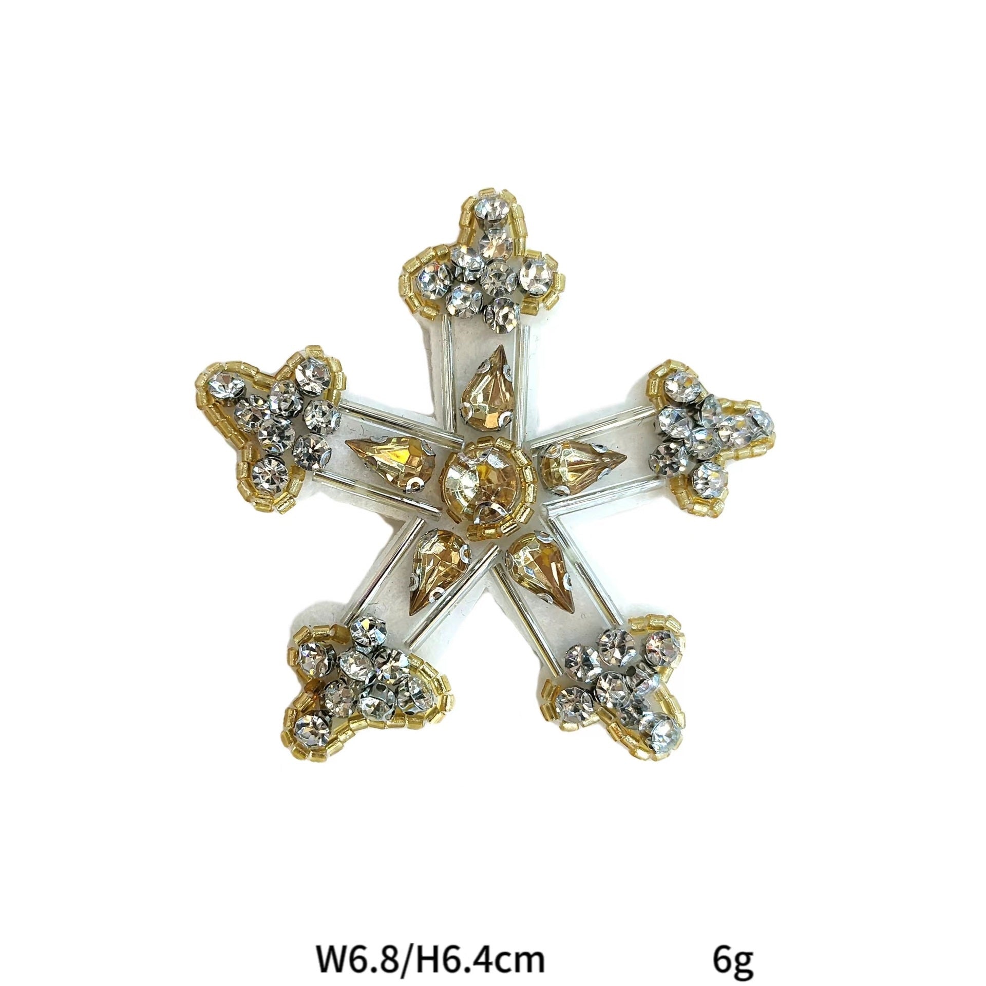 Vintage Punk Style Octagonal Star Snowflake Applique Patch 4 Pack