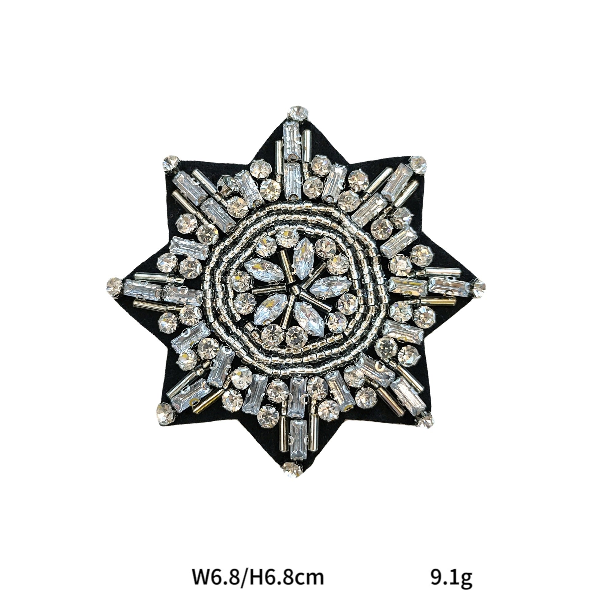 Vintage Punk Style Octagonal Star Snowflake Applique Patch 4 Pack