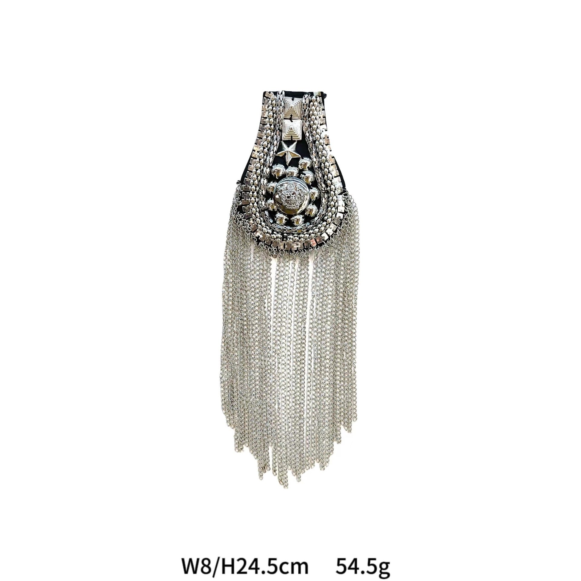 Gold and Silver Beaded Crystal Shoulder Patches 6 Pack