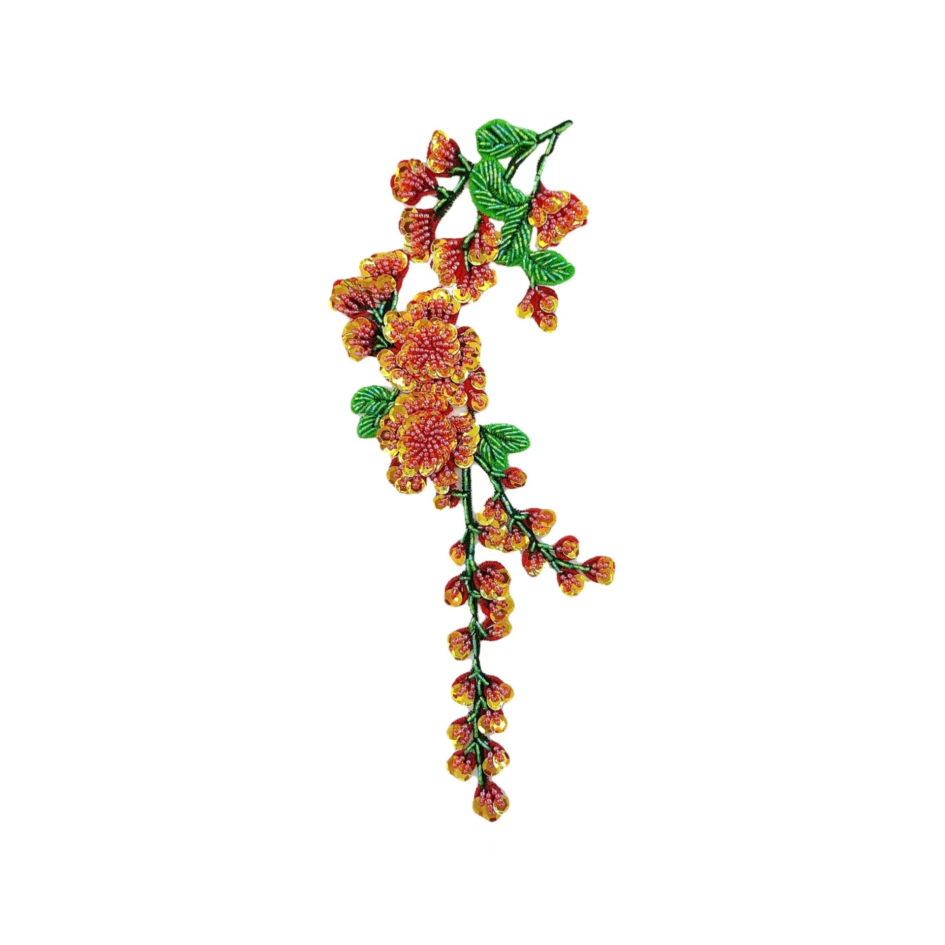 Plum Blossom Water-Soluble Embroidered Applique - Decorative Patch