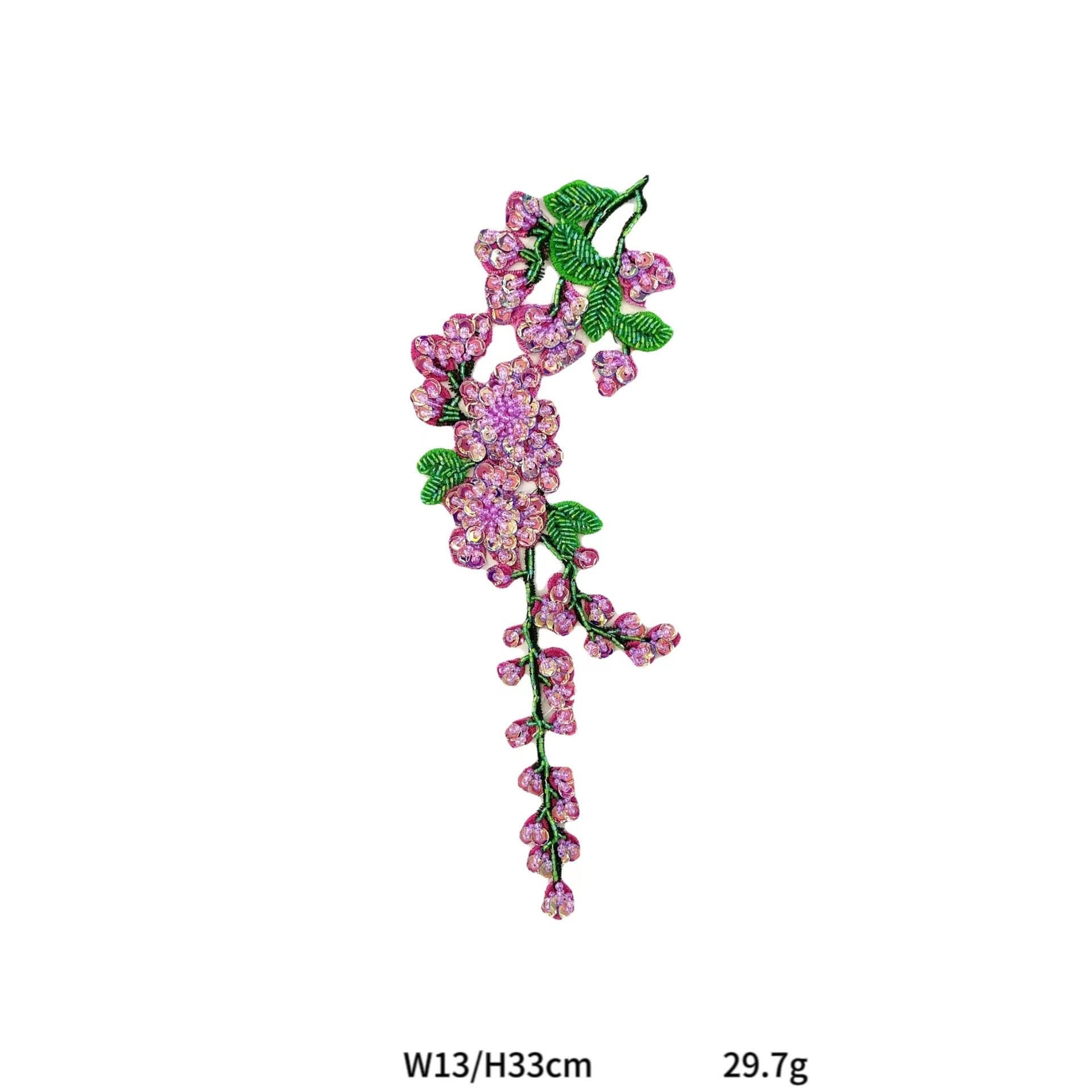 Plum Blossom Water-Soluble Embroidered Applique - Decorative Patch