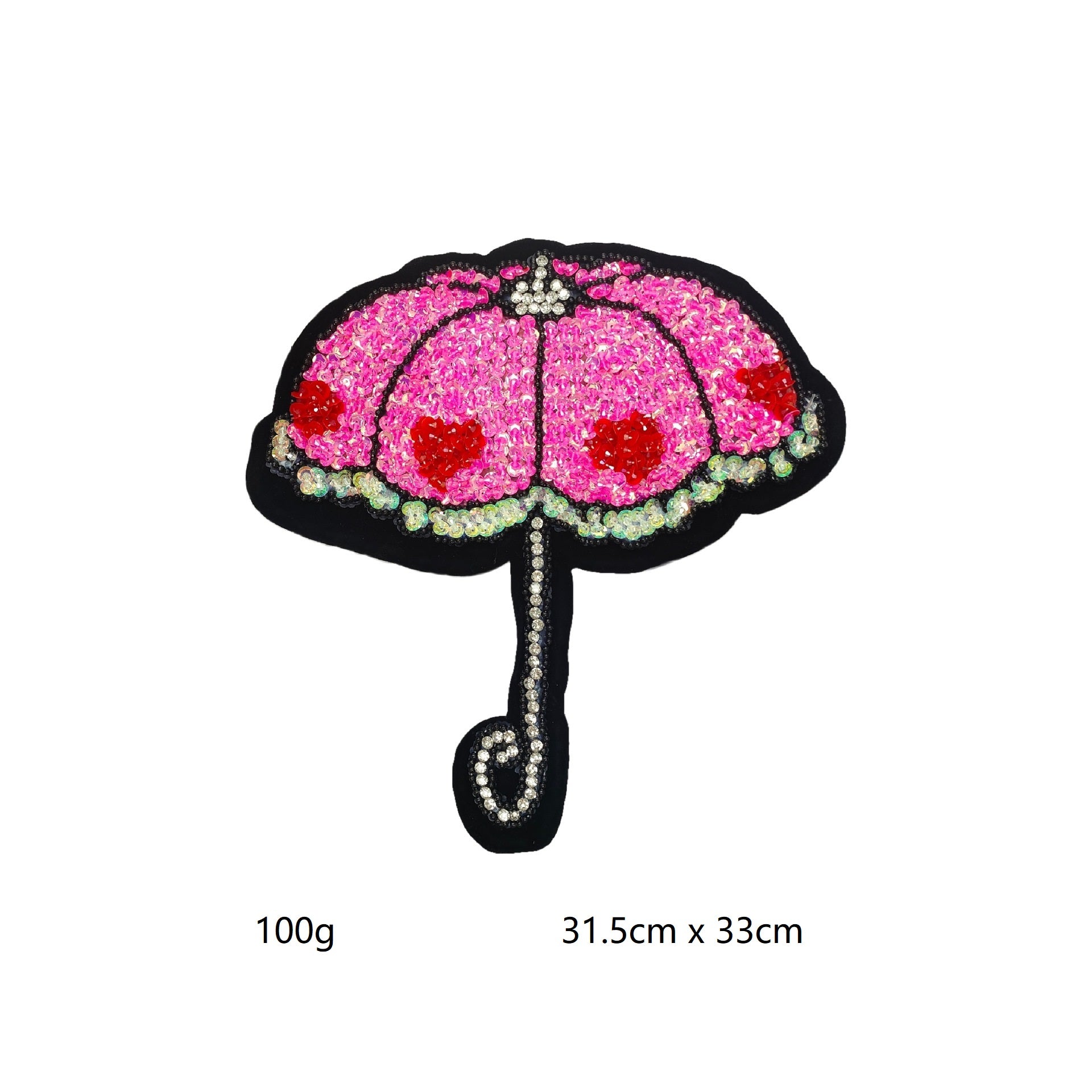 Large Crayon Shinchan Applique - Hand-Beaded Sequins Rhinestone Patch