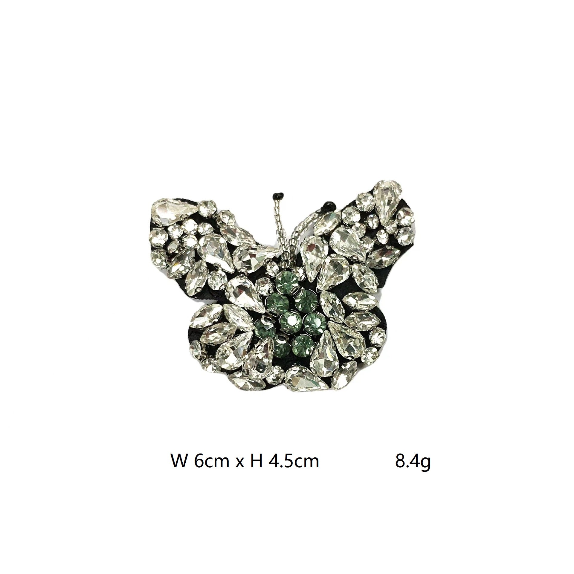 Sparkling 3D Butterfly Applique Rhinestone Embellished Patch 6 Pack