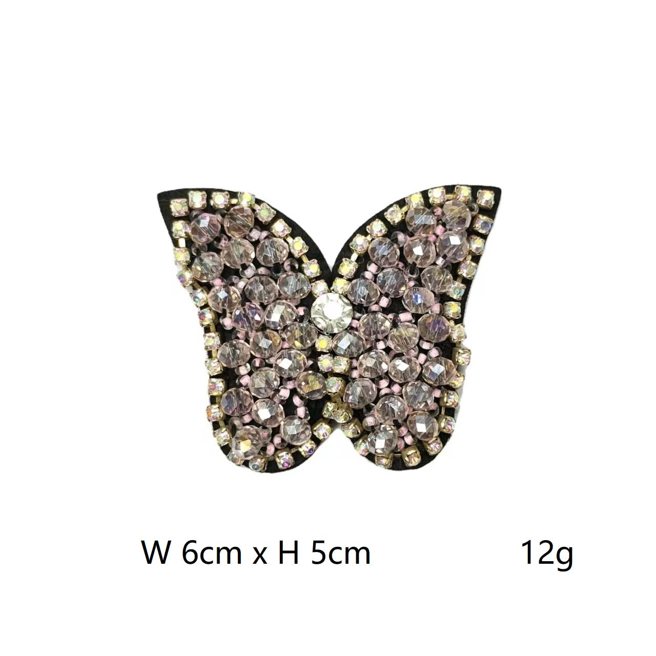 Sparkling 3D Butterfly Applique Rhinestone Embellished Patch 6 Pack