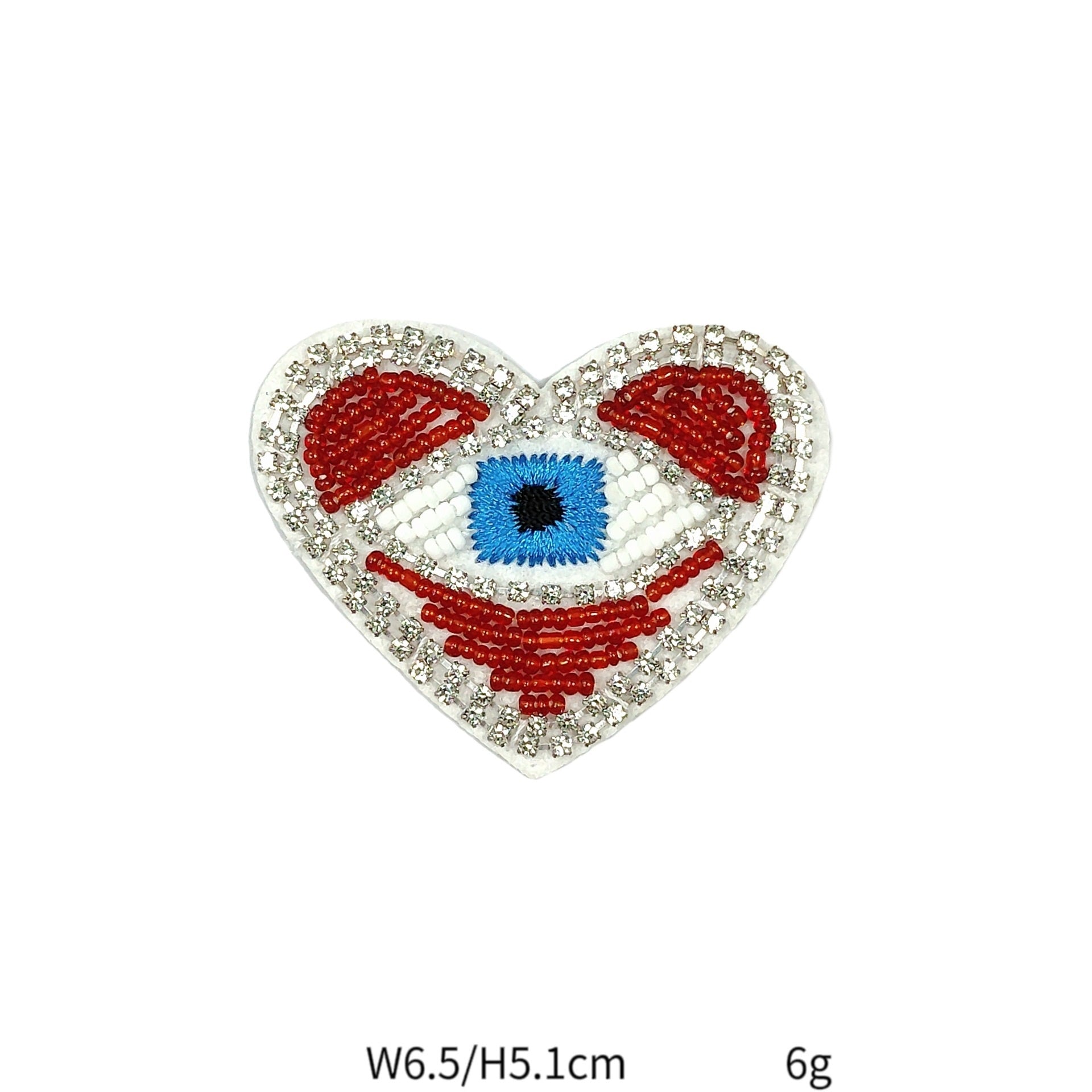 Handcrafted Beaded Eye Fabric Patches for DIY Clothing and Bags 7 Pack