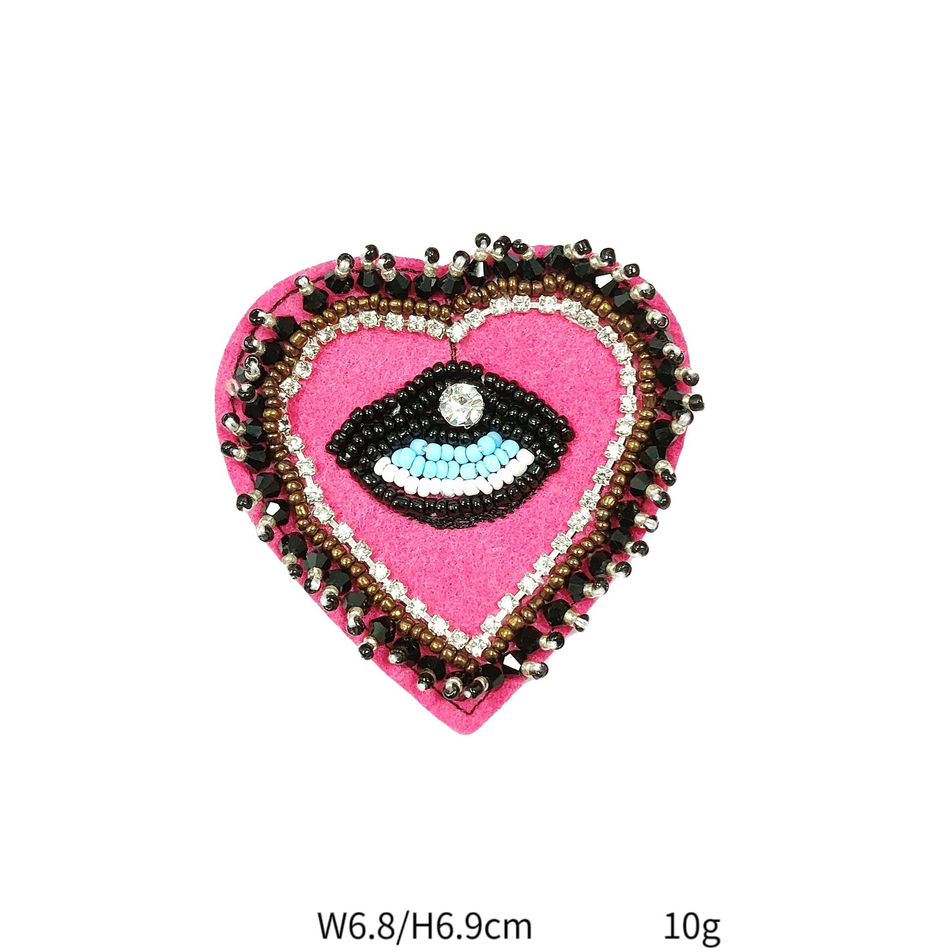 Handcrafted Beaded Eye Fabric Patches for DIY Clothing and Bags 7 Pack