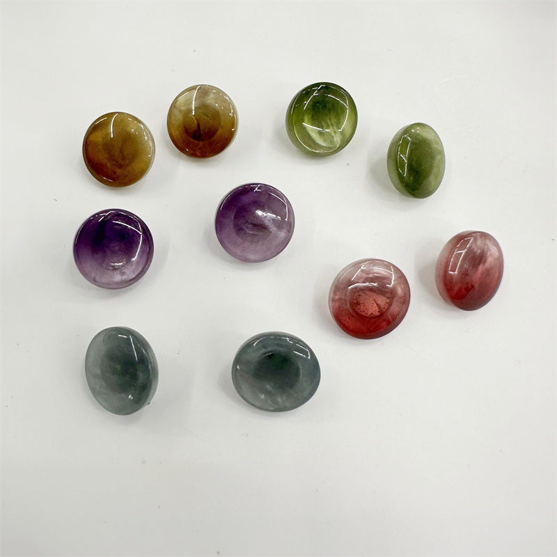 Manhattan 11.5mm Round Resin Metal Shank Buttons - 50-Pack