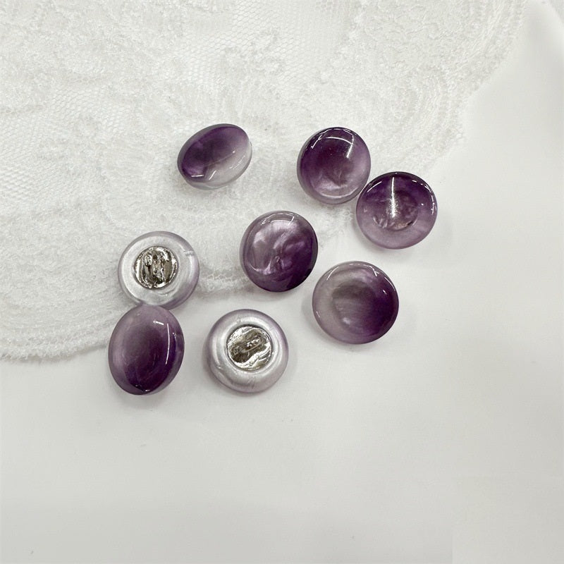 Manhattan 11.5mm Round Resin Metal Shank Buttons - 50-Pack